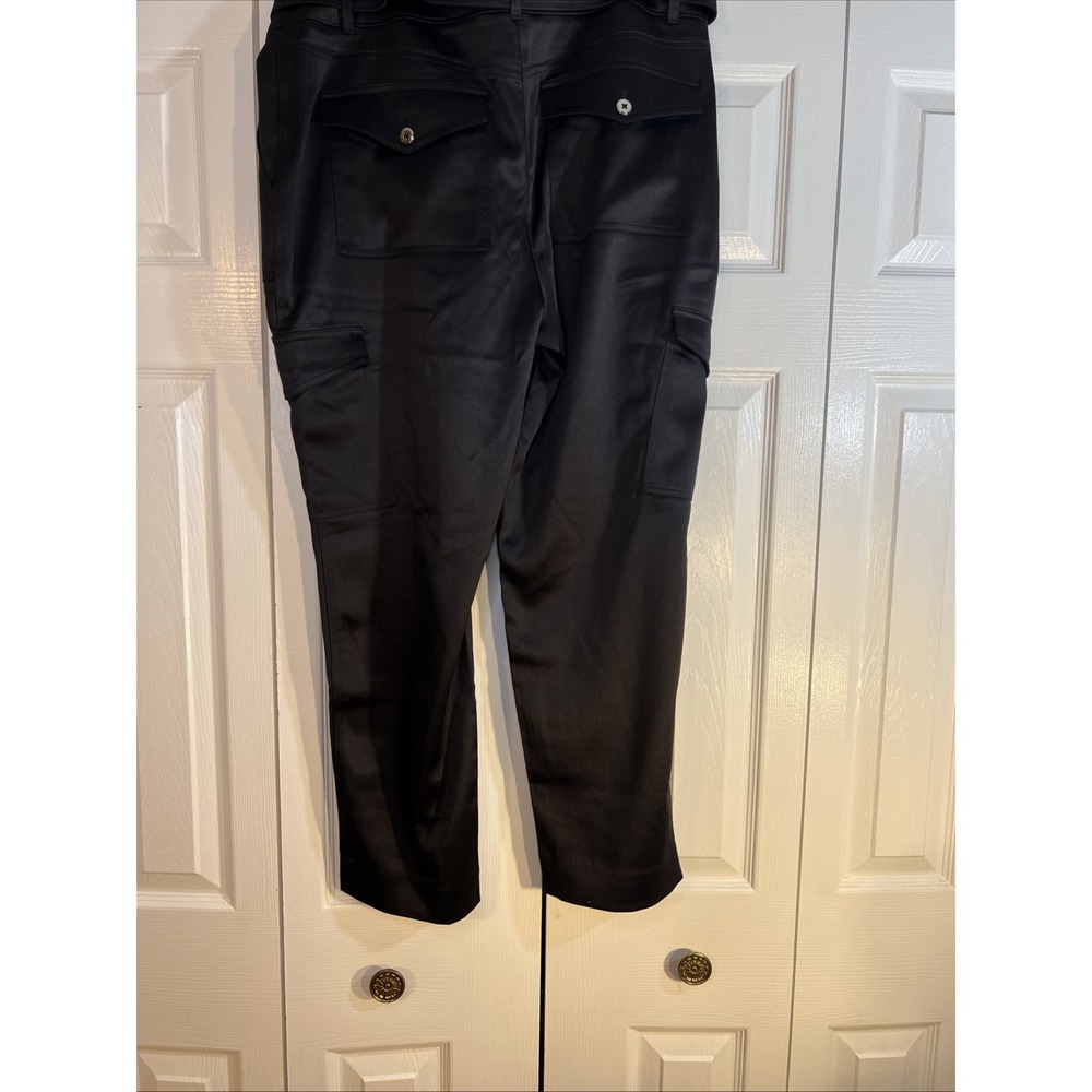 CHICO'S Black Cinch‎ Belted Cargo Pants Size 2 EUC - Picture 9 of 11